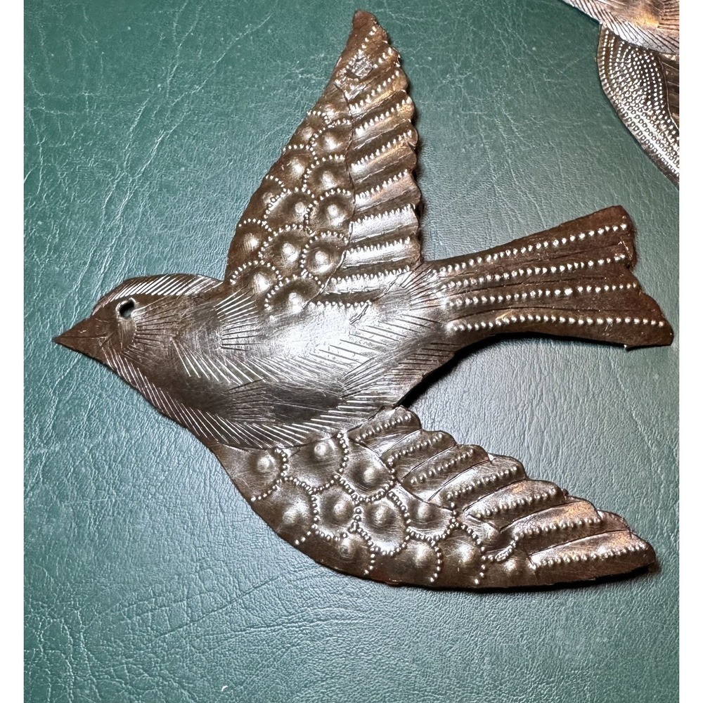MCM Style Birds Flying Made With Recycled Steel Handmade Set of 3 - Picture 2 of 10